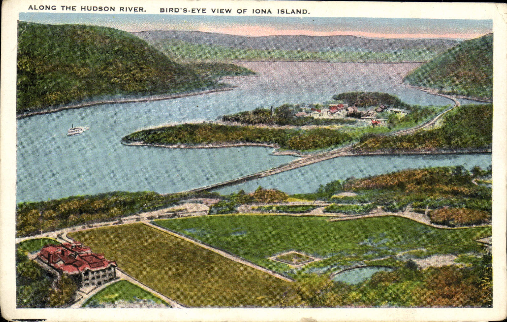 CPA Along The Hudson River Bird's Eye View Of Iona Island