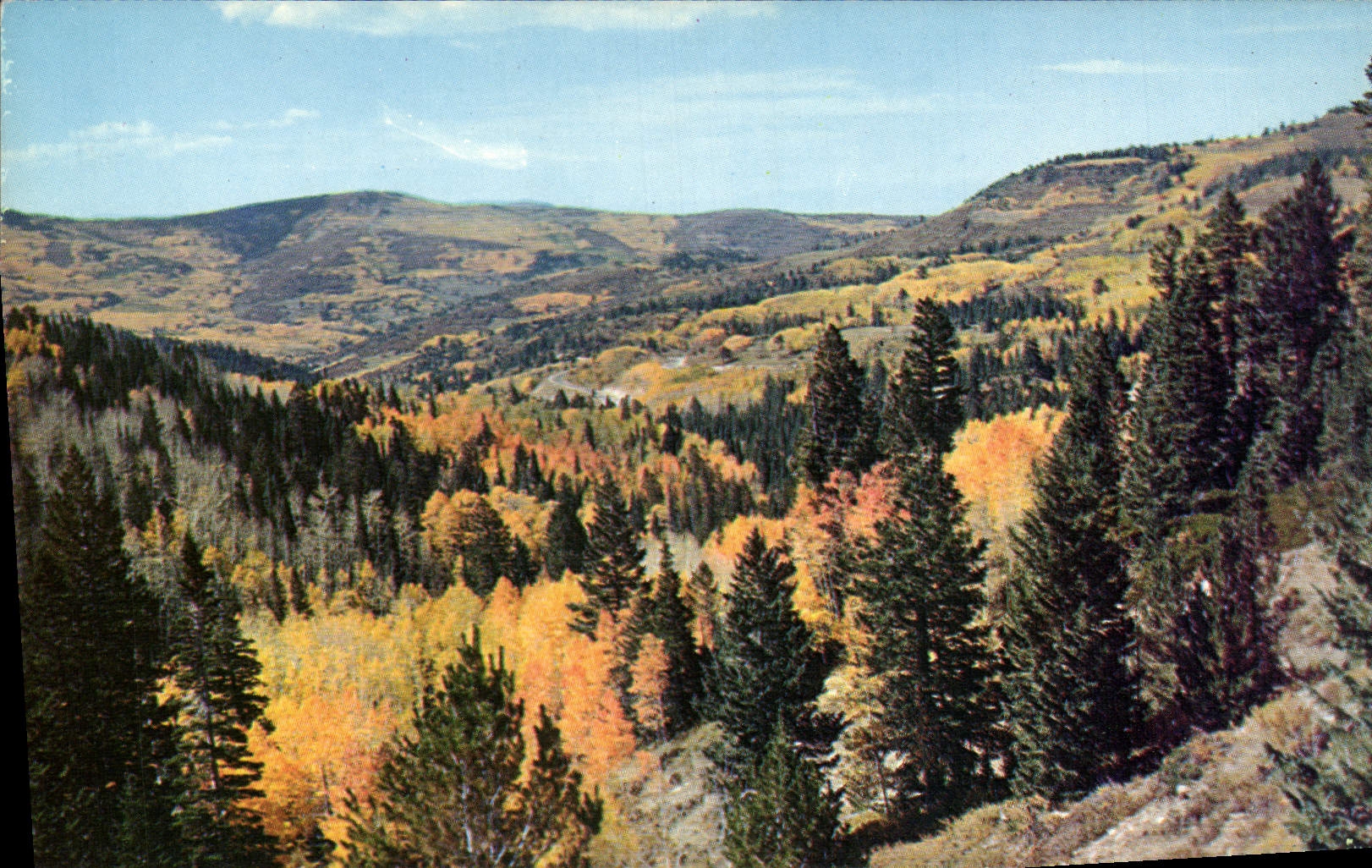 CPM Autumn Scene In Utah Highway 14 on Cedar Mountain Leading To Cedar Breaks