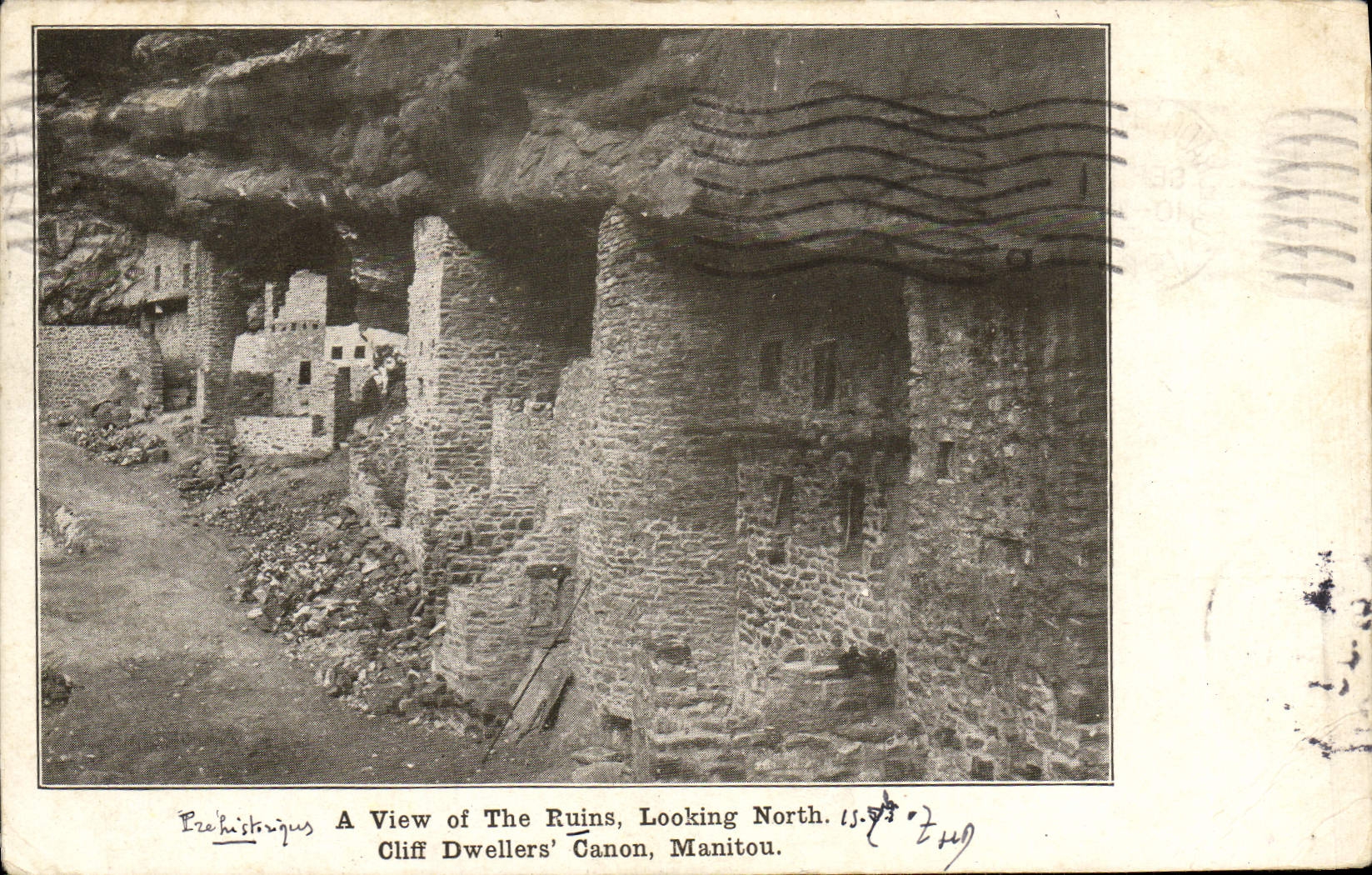 CPA A View Of The Ruins Looking North Cliff Dweller's Canon Manitou