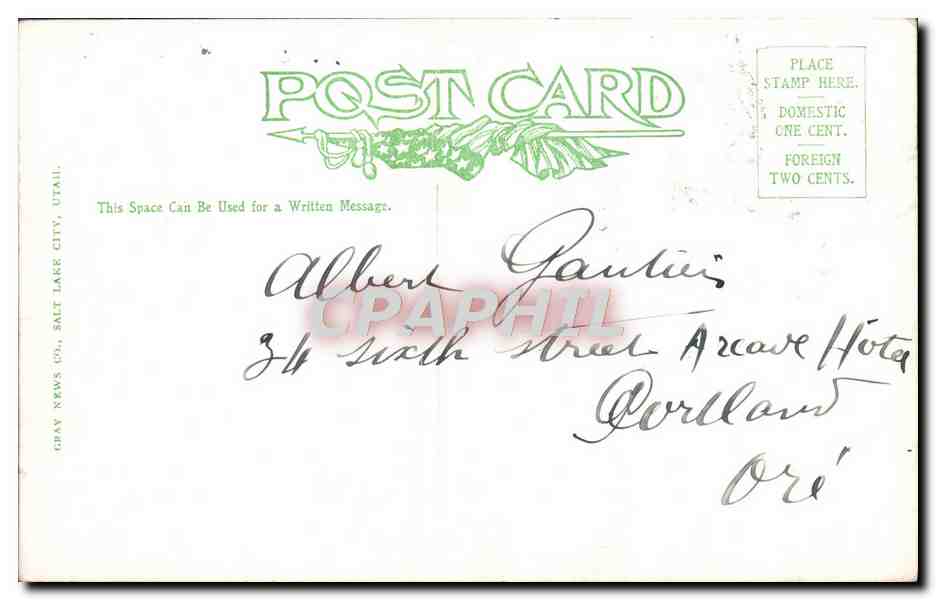 CPA Pocafello Idaho On Oregon Short Line — Back