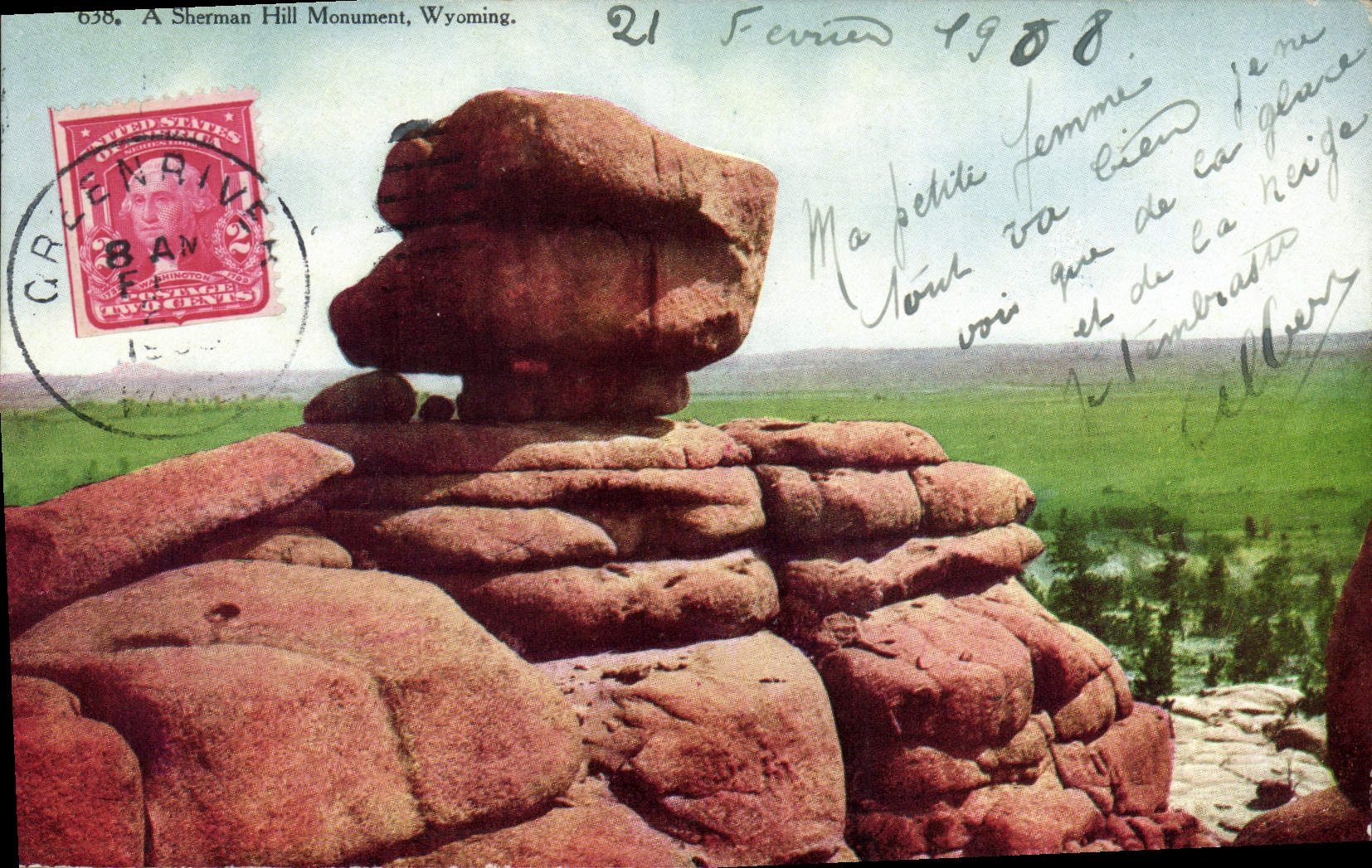 CPA A Sherman Hill Monument Wyoming