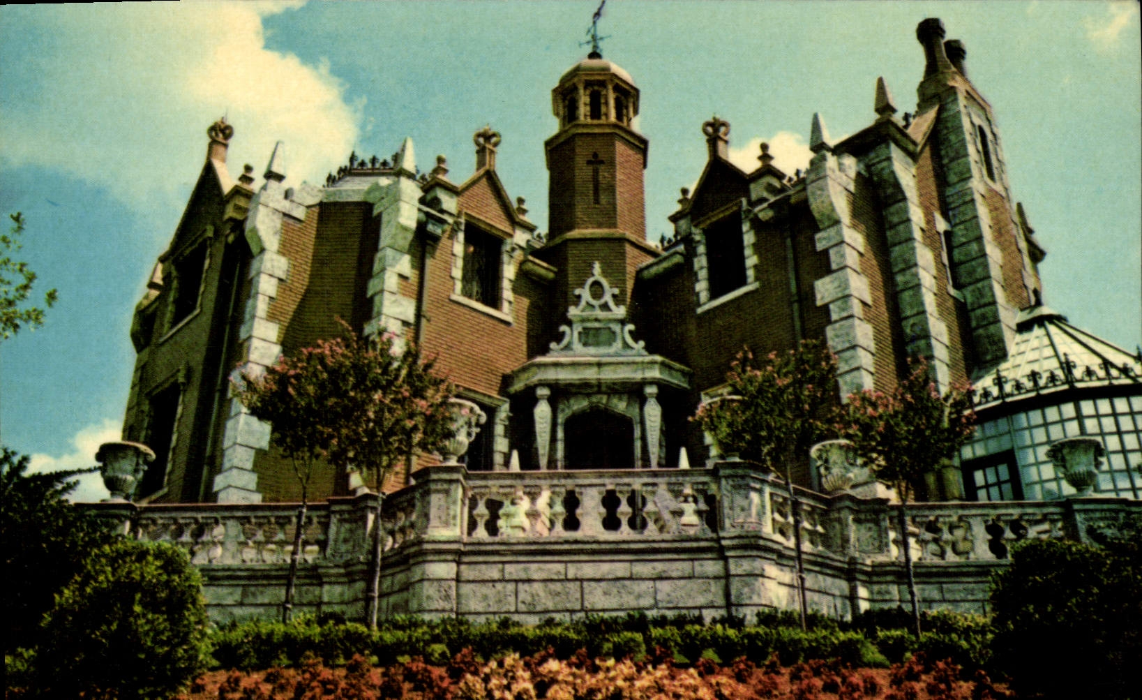CPM The Haunted Mansion Hovering over A Riverbank In Deathly Splendor Walt Disney