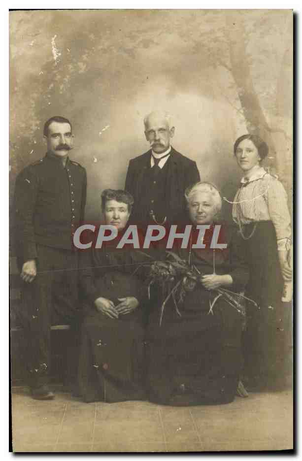 CARTE PHOTO Famille Soldat Militaria 