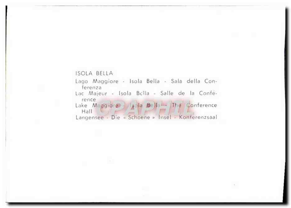 CPM Isola Bella Lago Maggiore Isola Bella Sala Della Conferenza — Back