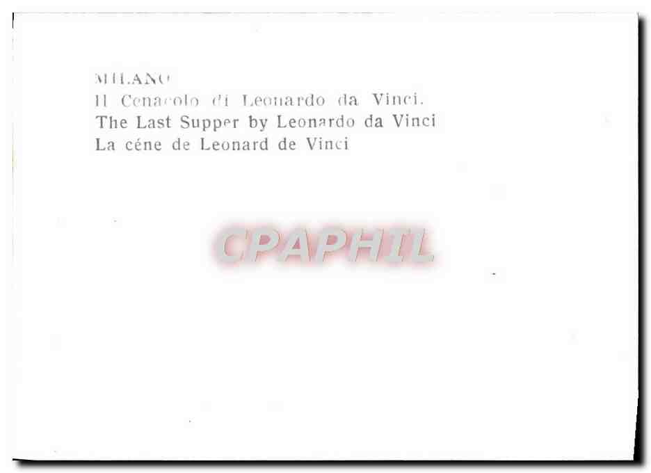 CPM Milano Cenarolo Di Leonardo Da Vinci — Rückseite