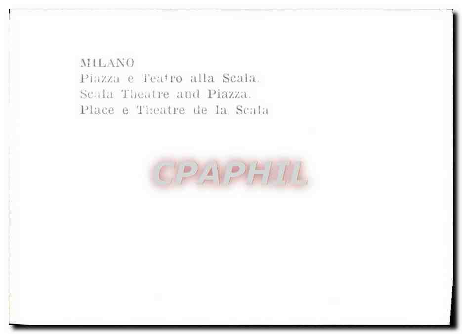 CPM Milano Piazza E Teatro Alla Scala Scala  — Rückseite