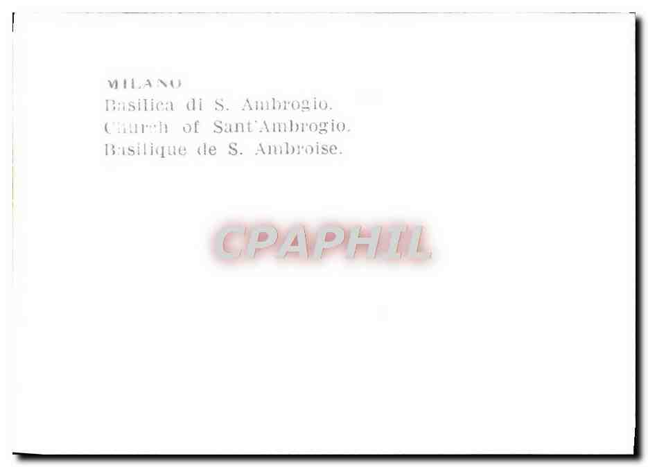 CPM Milano Basilica Di S Ambrogio — Rückseite