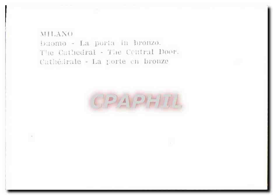 CPM Milano Paomo La Porta In Bronzo — Rückseite