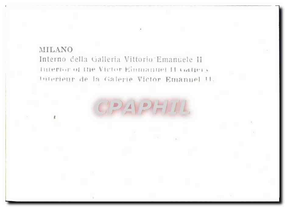 CPM Milano Interno Della Galleria Vittorio Emanuele II — Rückseite