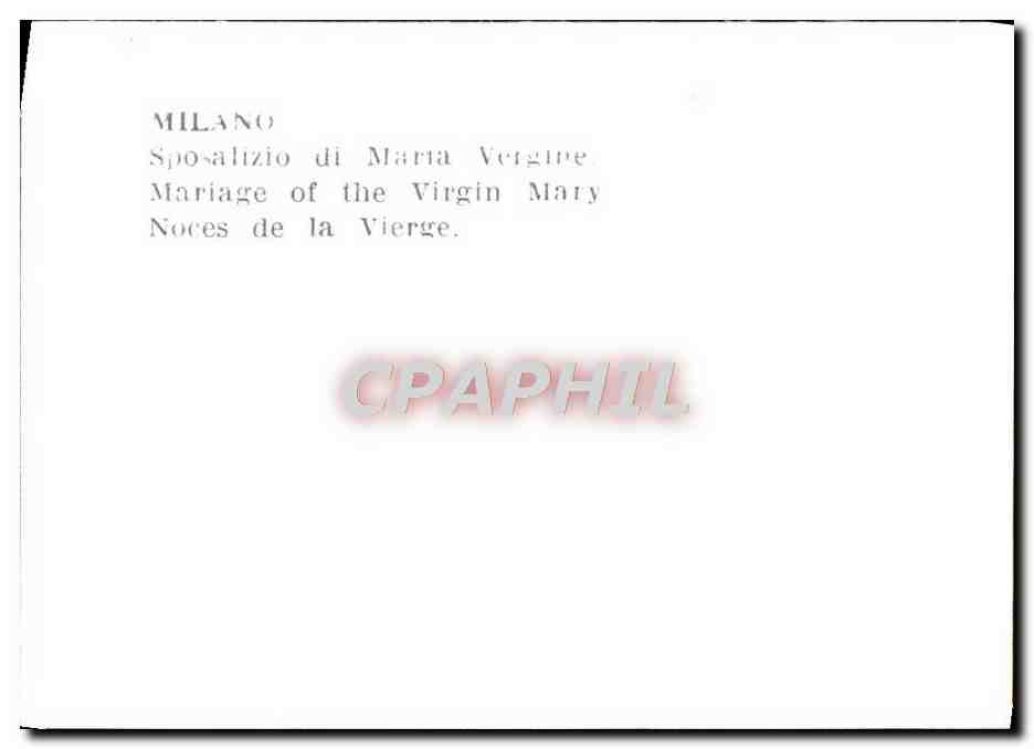 CPM Milano Sposalizio Di Maria Vergine — Rückseite
