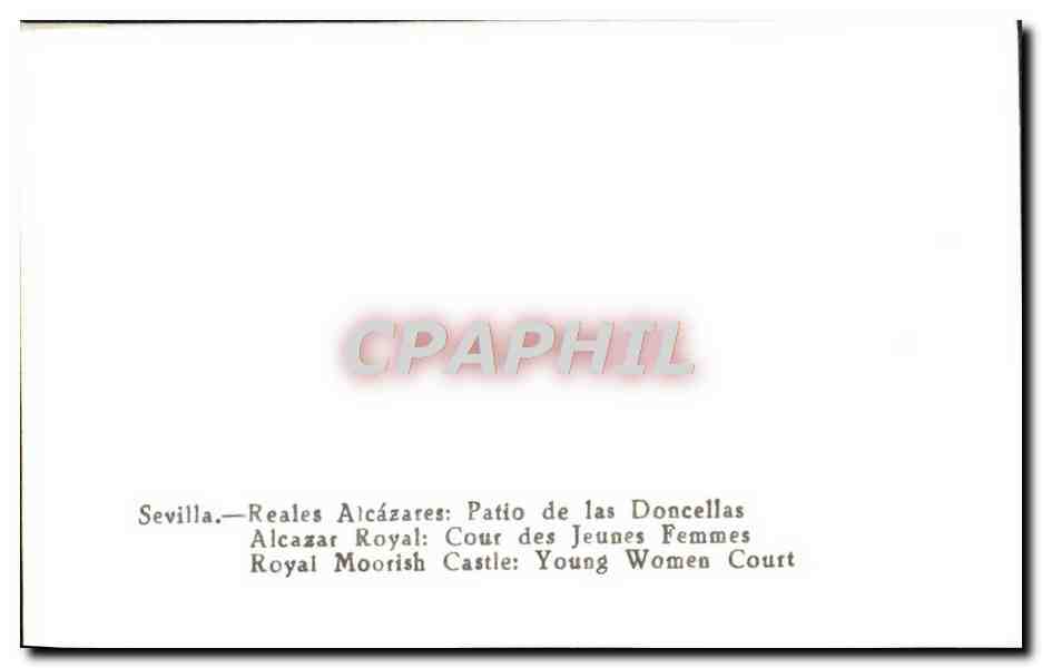 CPM Sevilla Reales Alcazares Patio De Las Doncellas  — Verso