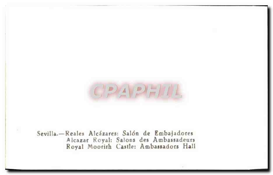 CPM Sevilla Reales Alcazares Salon De Embajadores  — Verso