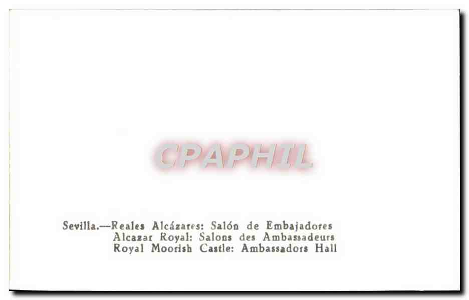 CPM Sevilla Reales Alcazares Salon De Embajadores  — Verso