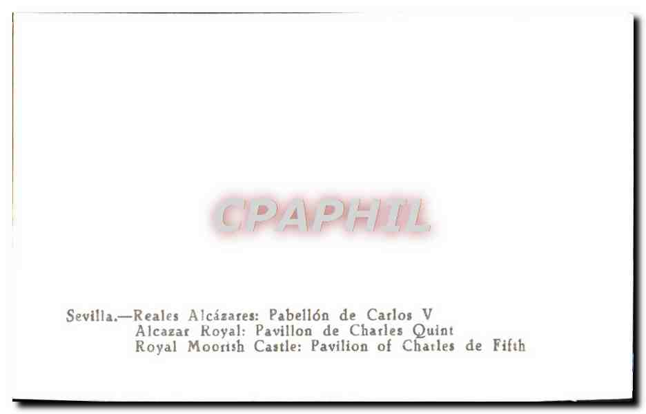 CPM Sevilla Reales Alcazares Pabellon De Carlos — Verso