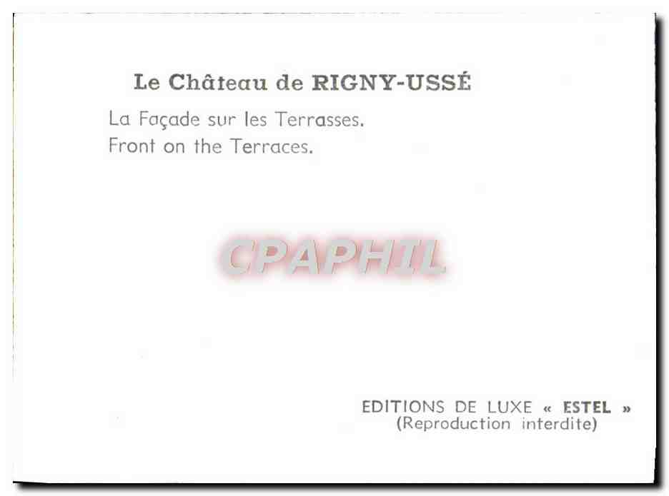 CPM Le Chateau De Rigny Usse La Facade Sur Les Terrasses — Rückseite