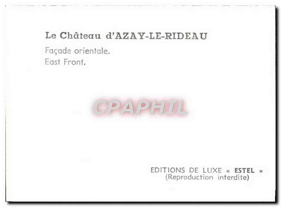 CPM Le Chateau D'Azay Le Rideau Facade Orientale  — Rückseite