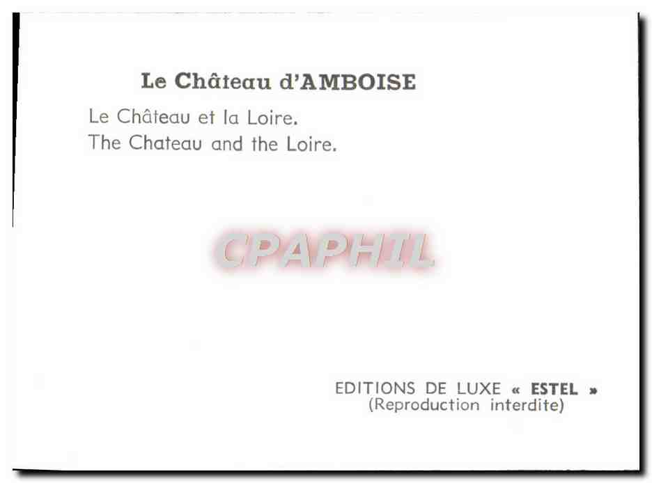 CPM Le Chateau D'amboise Le Chateau Et La Loire  — Rückseite
