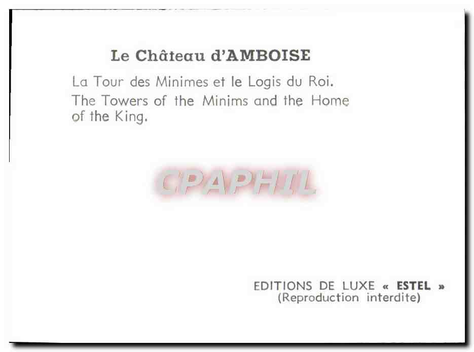 CPM Le Chateau D'Amboise La Tour Des Minimes Et Le Logis Du Roi — Rückseite