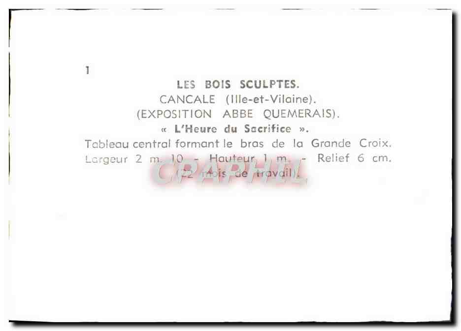 L'Heure du Sacrifice — Exposition Abbé Quemerais — Cancale (Ille-et-Vilaine) — Verso