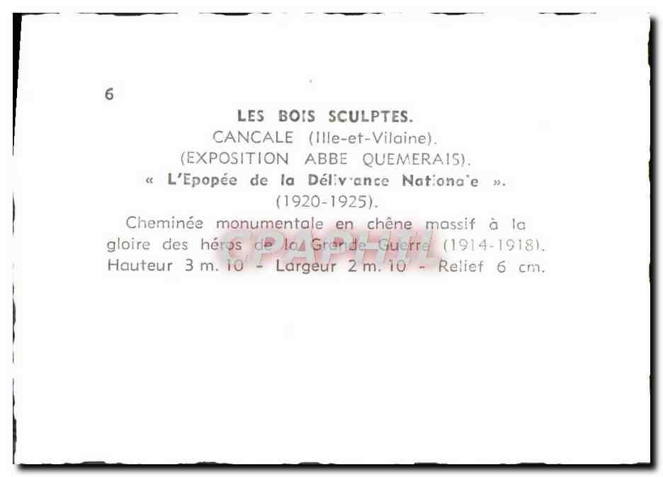 Cheminée monumentale en chêne massif — Exposition de la Délivrance Nationale (1920-1925) — Cancale (Ille-et-Vilaine) — Reverso