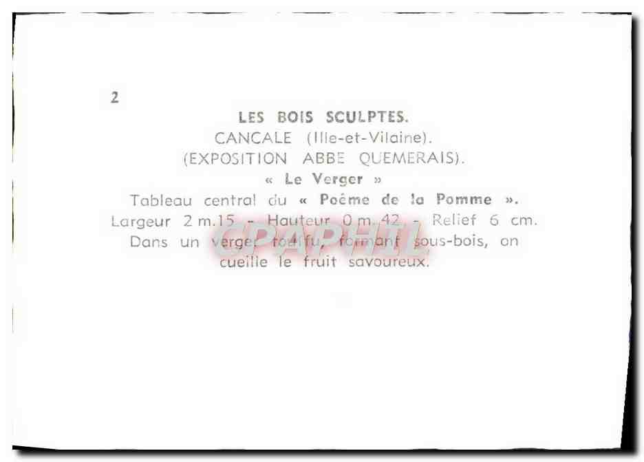 Cancale (Ille-et-Vilaine) — Exposition Abbe Quemerais — « Le Verger » — Tableau central « Poème de la Pomme » — Back