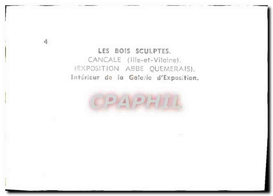 Cancale (Ille-et-Vilaine) — Exposition des Bois Sculptés — Intérieur de la Galerie d'Exposition — Reverso