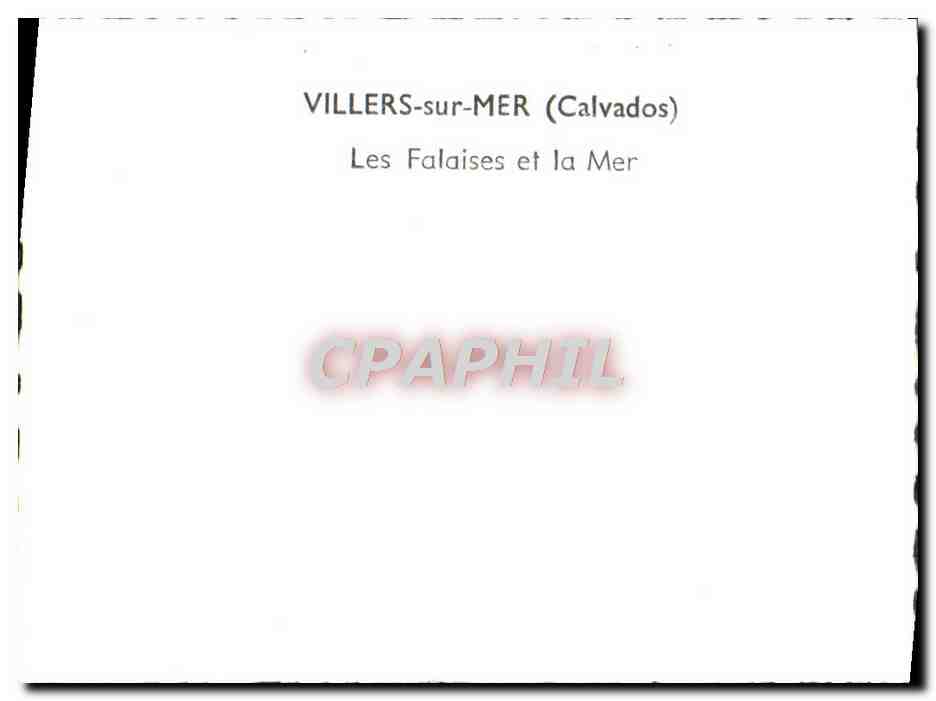 Villers-sur-Mer (Calvados) — Die Klippen und das Meer — CPAPHIL — Rückseite
