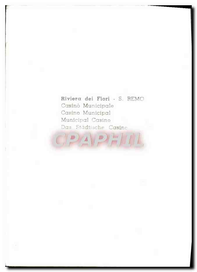 CPM Riviera dei Fiori Remo Casino Municipale — Rückseite