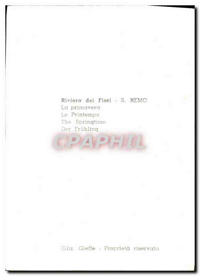 CPM Riviera dei Fiori Remo La Primavera — Back