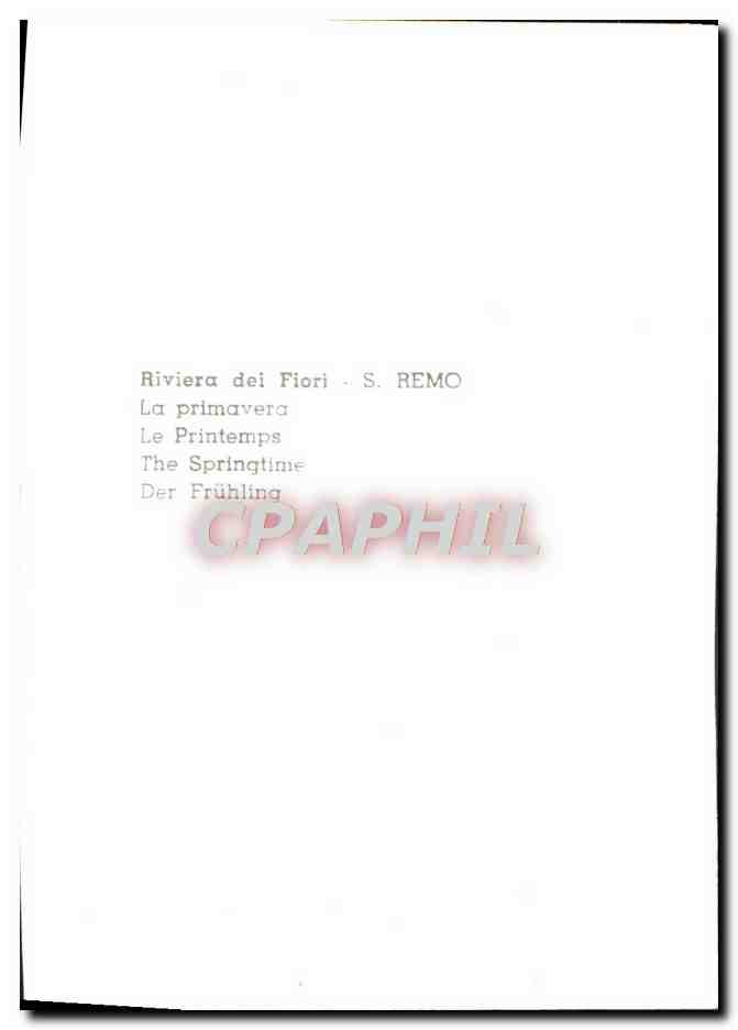 CPM Riviera dei Fiori Remo La Primavera — Rückseite