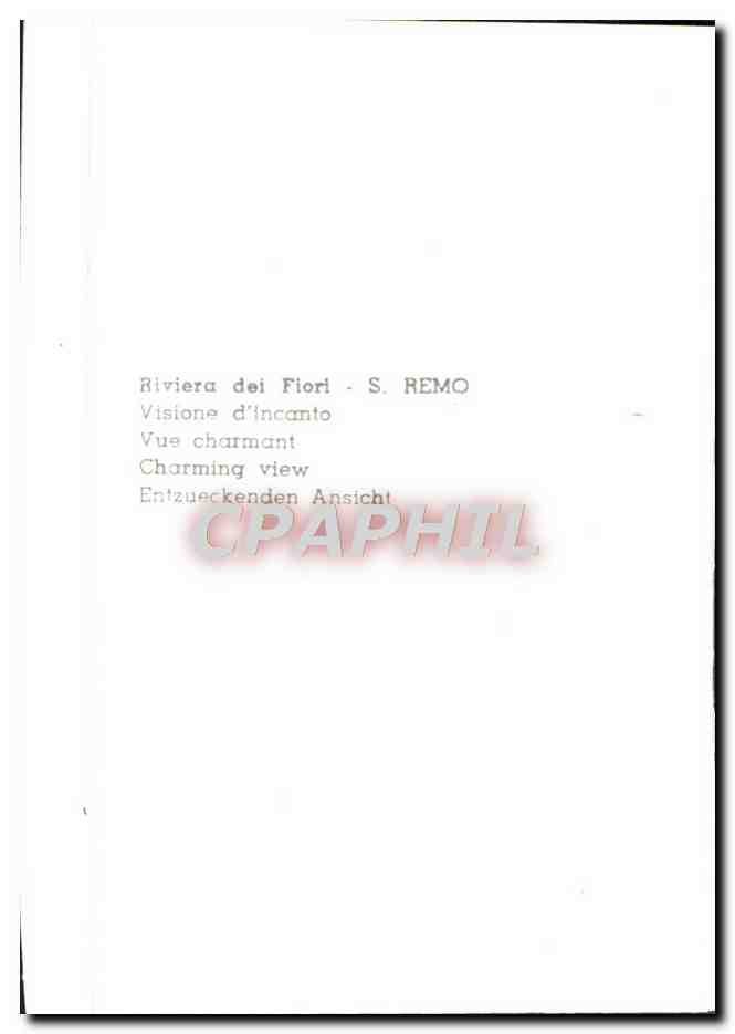 CPM Riviera dei Fiori Remo Vuisione d'incanto — Back