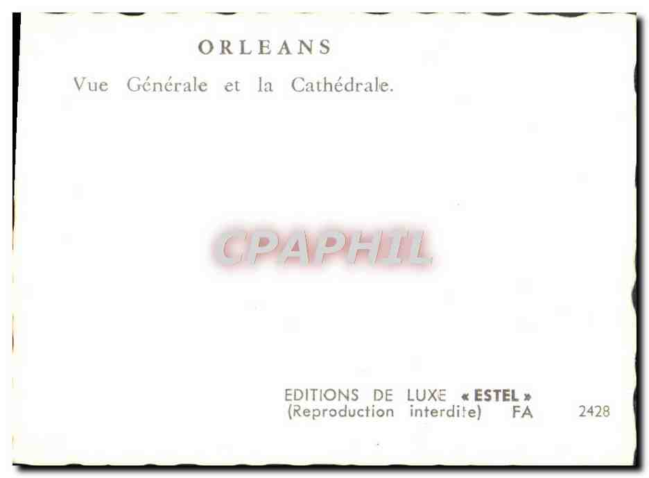 CPM Orleans Vue Generale et la Cathedrale — Rückseite