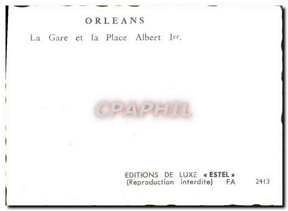 CPM Orleans La Gare et la Place Albert  — Rückseite