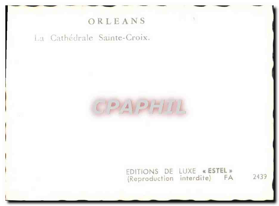 CPM Orleans La Cathedrale Sainte Croix — Rückseite