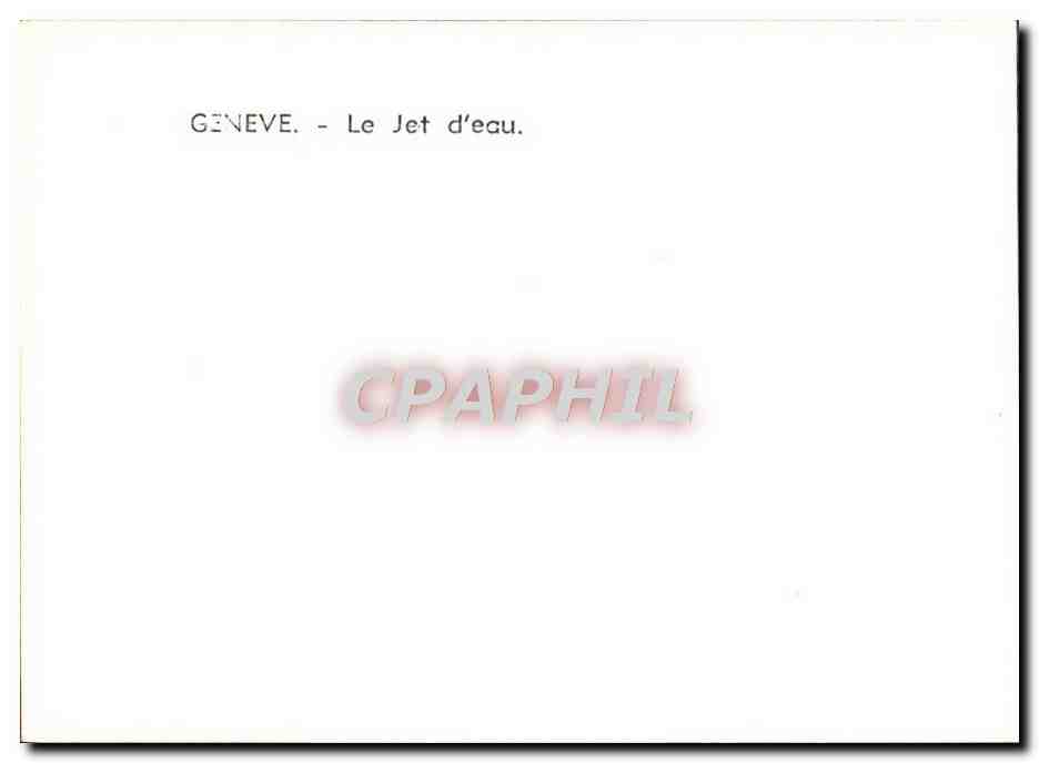 CPM Geneve Le Jet d'eau — Rückseite