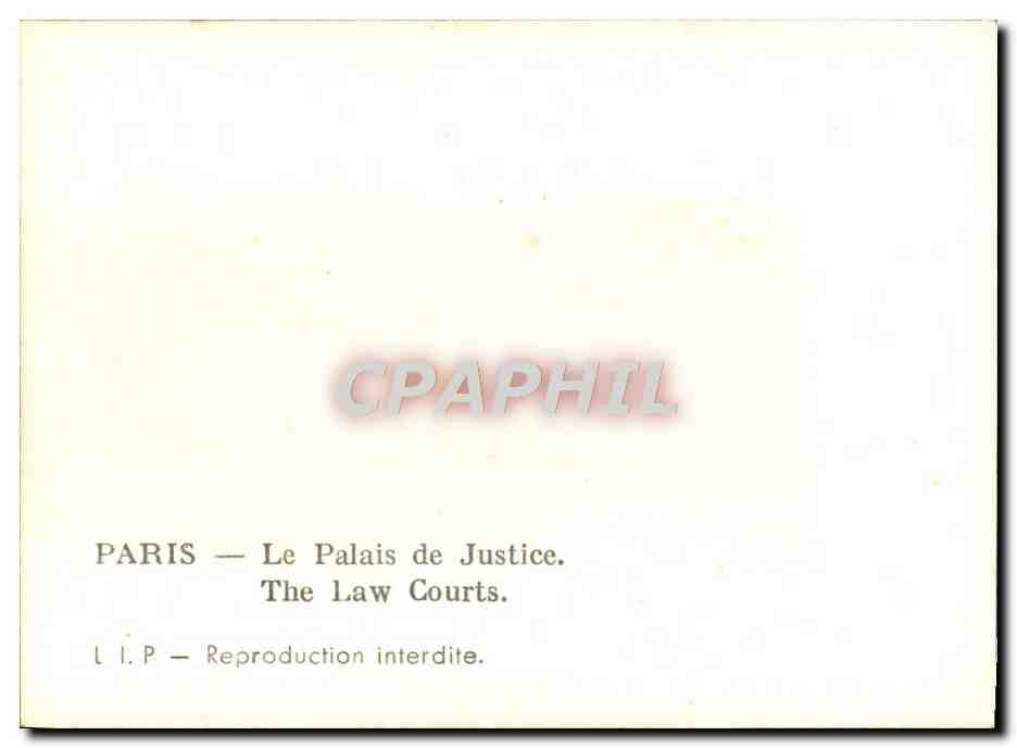 CPM Paris Le palais de Justice — Rückseite