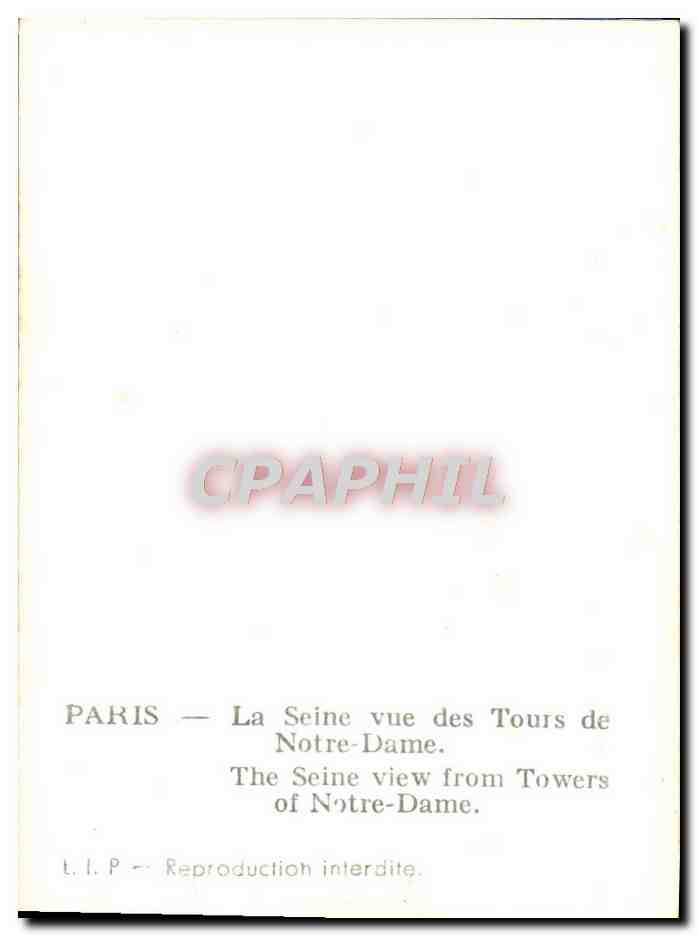 CPM Paris La Seine Vue Des Tours de Notre Dame — Rückseite