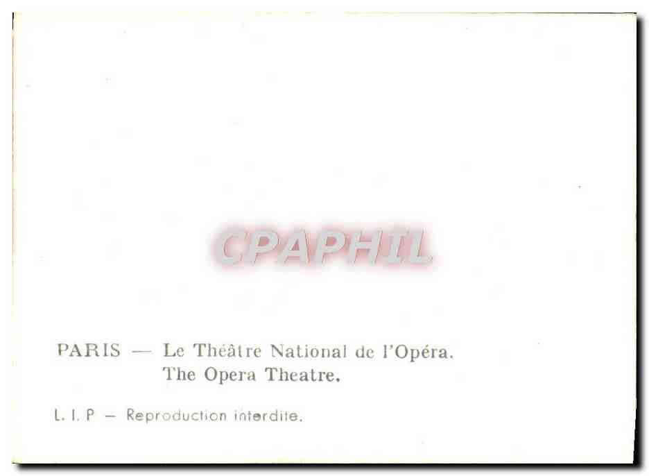 CPM Paris Le Theatre National de L'Opera — Rückseite