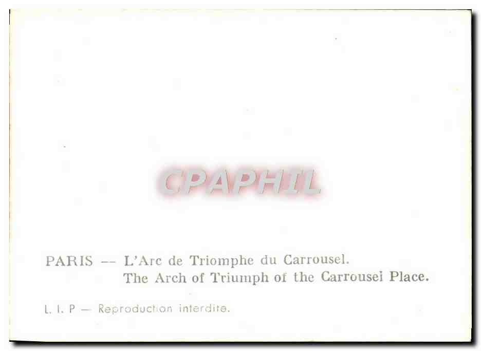 CPM Paris L'Arc de Triomphe du Carrousel — Verso