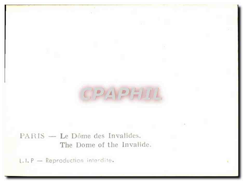 CPM Paris Le Dome des Invalides — Rückseite