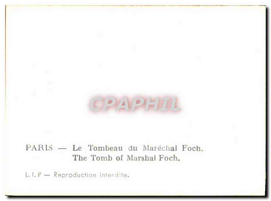 CPM Paris Le Tombeau du Marechal Foch — Rückseite