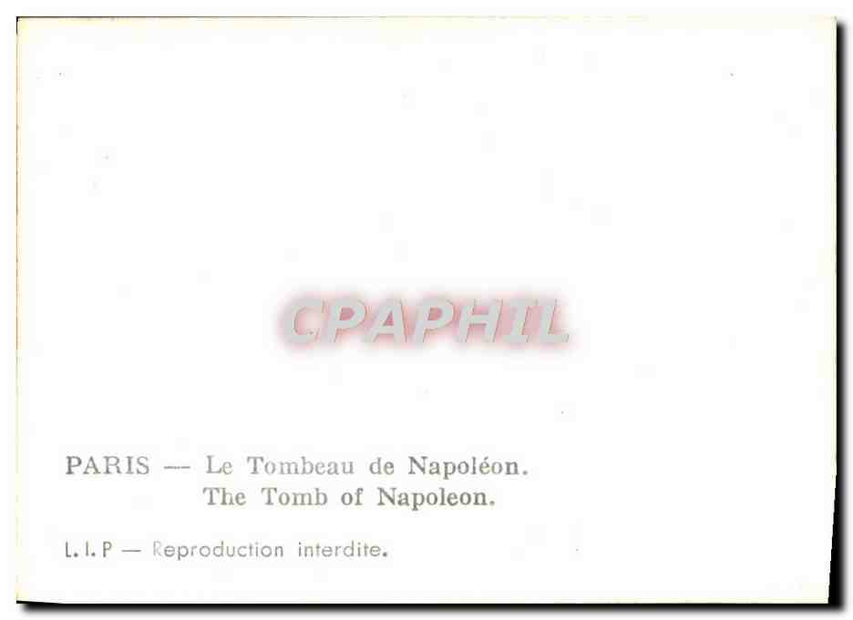 CPM Paris Le Tombeau de Napoleon 1er — Rückseite