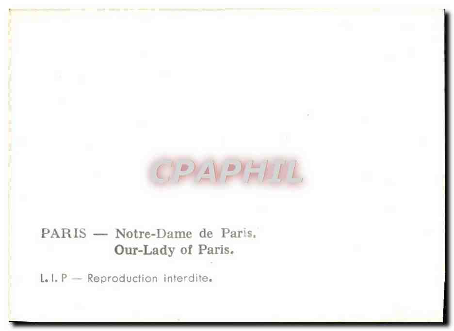 CPM Paris Notre Dame De Paris — Rückseite