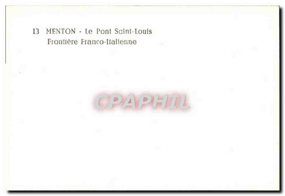 CPM Menton Le pont St louis Frontiere franco italienne  — Rückseite