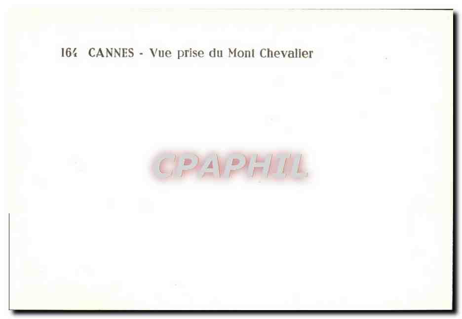 CPM Cannes Vue Prise du Mont Chevalier — Rückseite