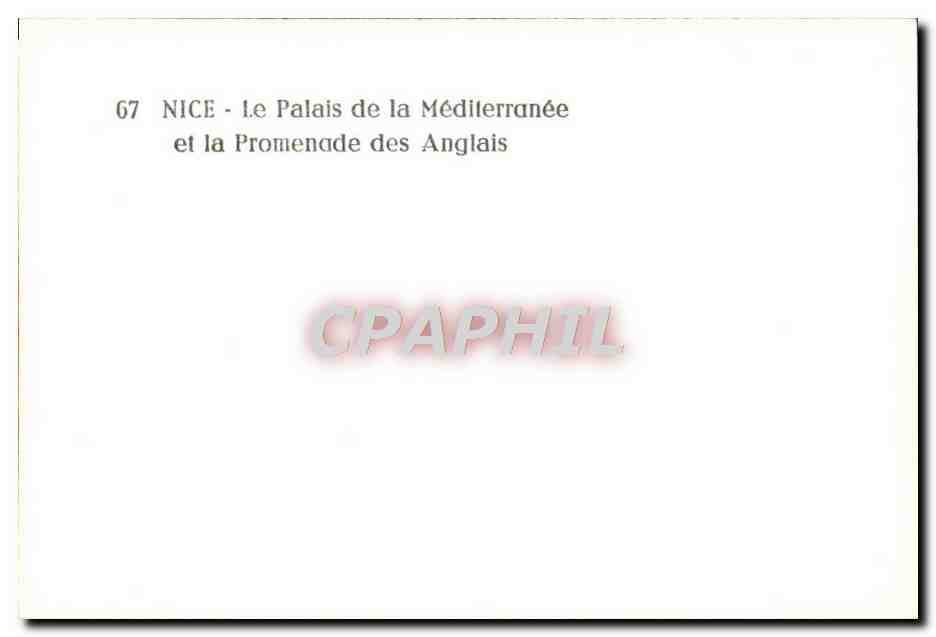 CPM Nice Le Palais de la Mediterranee — Verso