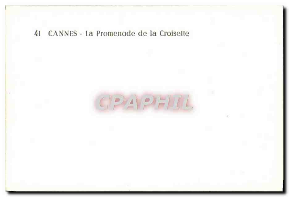 CPM Cannes La Promenade de la Croisette — Verso