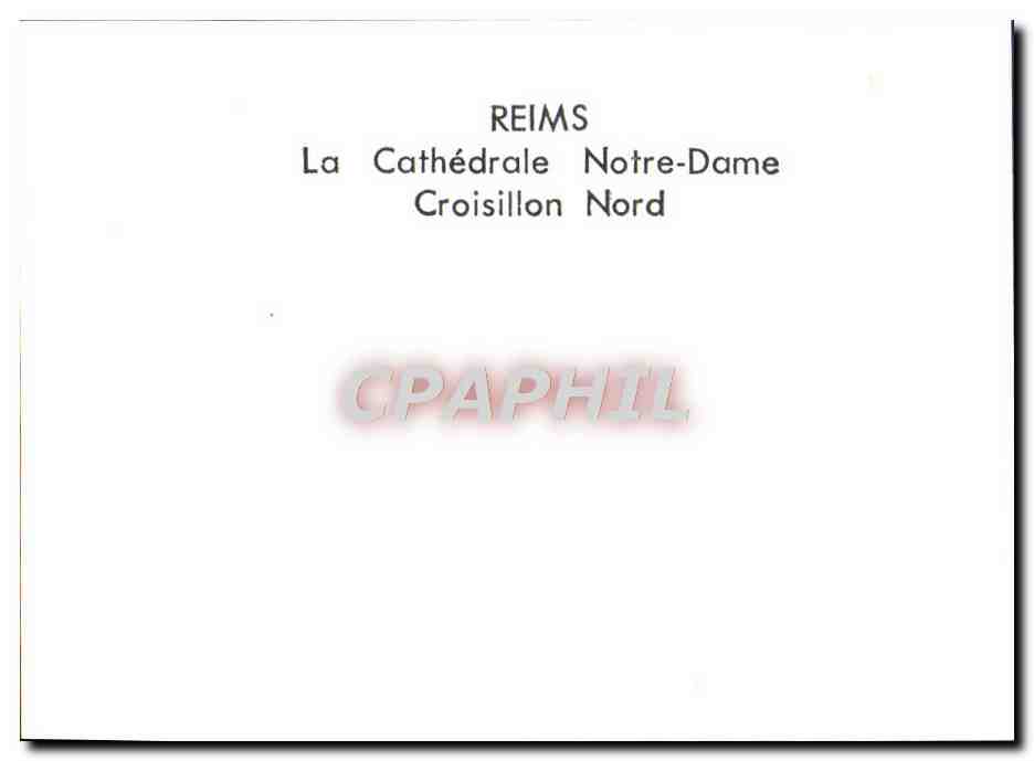 CPM Reims La Cathedrale Notre Dame Croisillon Nord — Rückseite