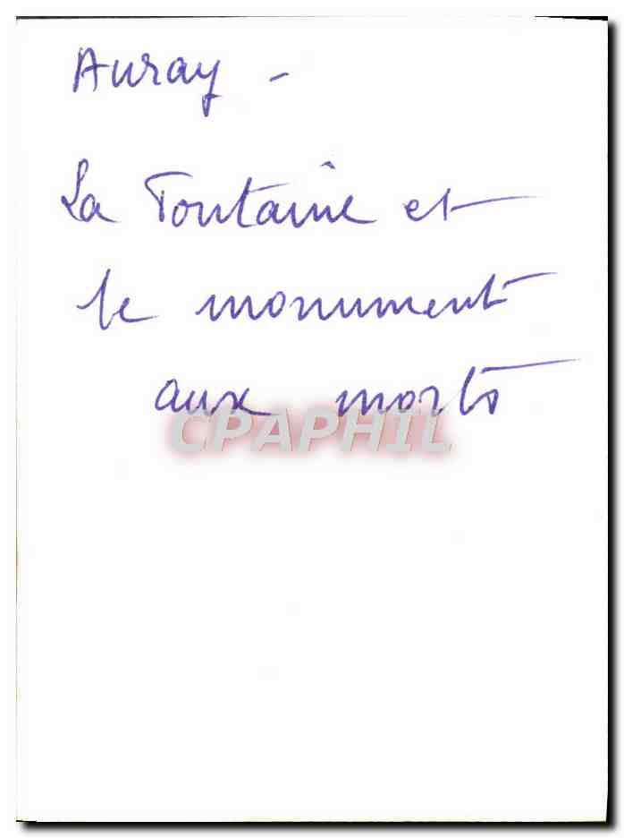 CPM Ste Anne d'Auray — Verso