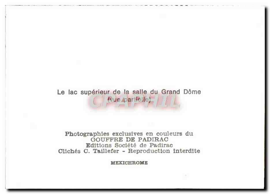 Gouffre de Padirac — Lac supérieur de la salle du Grand Dôme — Éditions C. Taillefer — Reverso